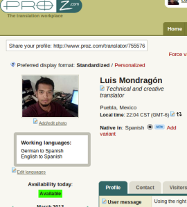 Luis Mondragon's Proz Profile